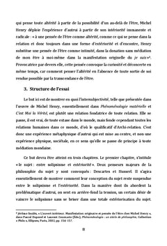 L'intersubjectivité chez Michel Henry