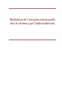 Modulation de l'attention chez les femmes par l'androstadienone