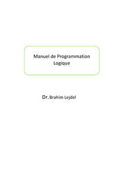 Manuel de programmation logique avec des exercices corrigés
