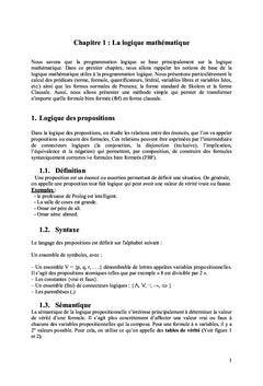 Manuel de programmation logique avec des exercices corrigés