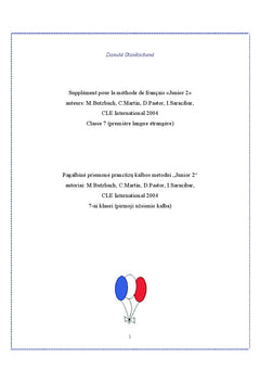 Supplement pour la methode de français «Junior 2»