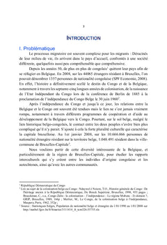 L'integration socio-culturelle des migrants congolais A Bruxelles