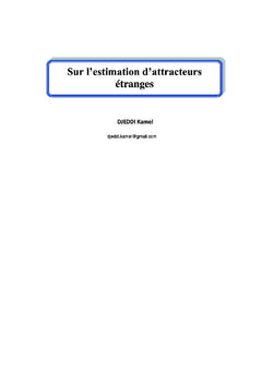 Estimation d'attracteurs étranges