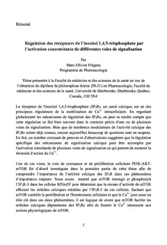 Régulation des récepteurs de l inositol 1,4,5 triphosphate