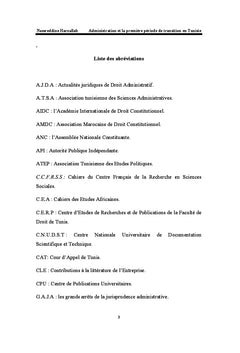 Administration et la première période de transition en Tunisie
