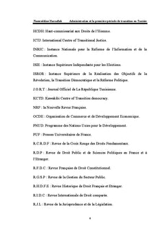 Administration et la première période de transition en Tunisie