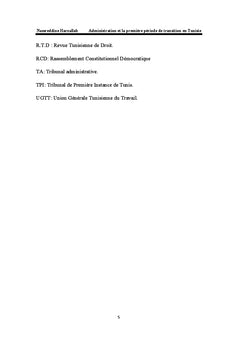 Administration et la première période de transition en Tunisie