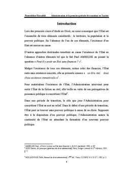 Administration et la première période de transition en Tunisie