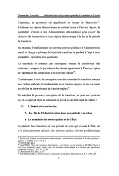 Administration et la première période de transition en Tunisie