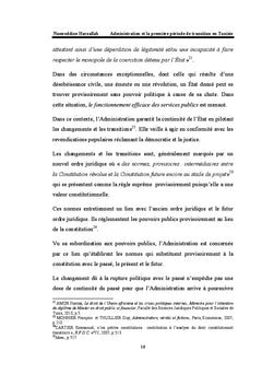 Administration et la première période de transition en Tunisie
