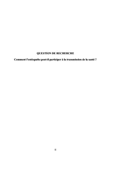 L'ostéopathie dans la transmission de la santé entre les générations