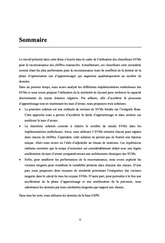 Application des SVM pour la reconnaissance des chiffres manuscrits