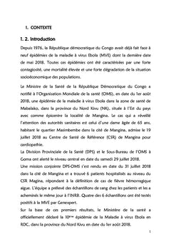 Rapport De Mission De La Maladie a Virus Ebola Dans La DPS NORD KIVU/S