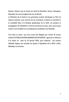 Rapport De Mission De La Maladie a Virus Ebola Dans La DPS NORD KIVU/S