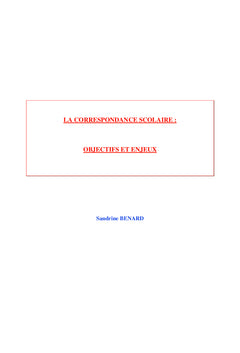 La correspondance scolaire : objectifs et enjeux