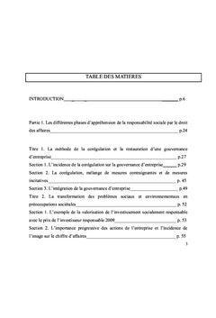 La responsabilite sociale des entreprises