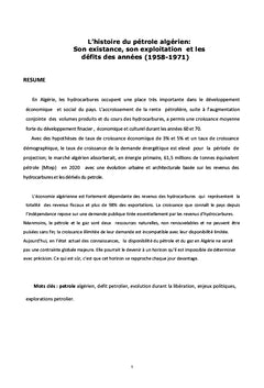 L'histoire du pétrole algérien