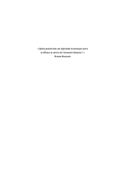 Diplomatie économique efficace au service de l'économie française