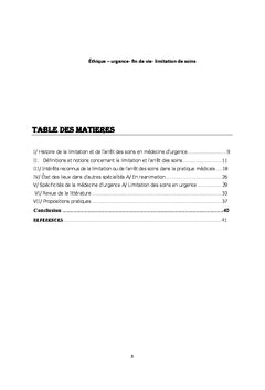 Limitation de soins et fin de vie aux urgences