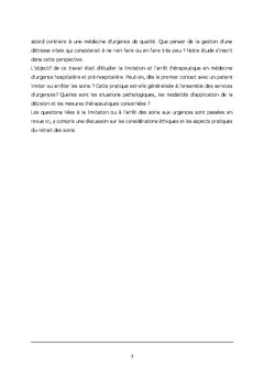 Limitation de soins et fin de vie aux urgences