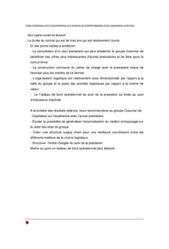 Evaluation de la strategie d'externalisation de la logistique