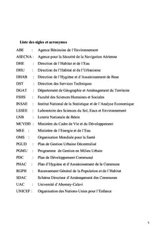 Gestion de l'assainissement des eaux au Bénin