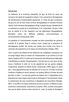 Gestion de l'assainissement des eaux au Bénin