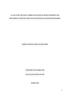 La lecture critique pour développement des processus cognitifs