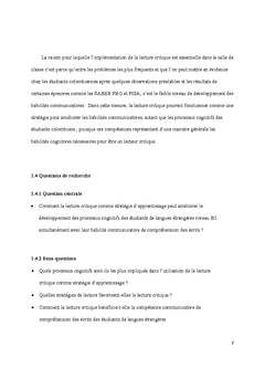 La lecture critique pour développement des processus cognitifs