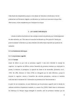 La lecture critique pour développement des processus cognitifs