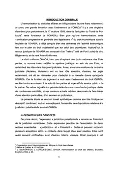 La juridiction présidentielle en droit OHADA