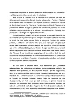 La juridiction présidentielle en droit OHADA