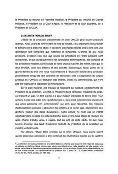La juridiction présidentielle en droit OHADA