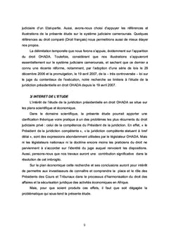 La juridiction présidentielle en droit OHADA