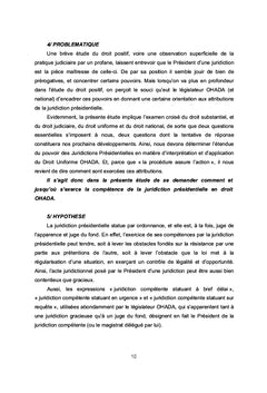 La juridiction présidentielle en droit OHADA