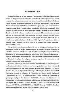 Hydrogeologie du Sud-ouest de la cote d'Ivoire: region de San Pedro