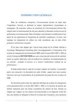 Instauration d'un SME Selon la Norme ISO 14001 v 2004