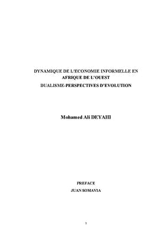 Dynamique de l'économie informelle en Afrique de l'Ouest