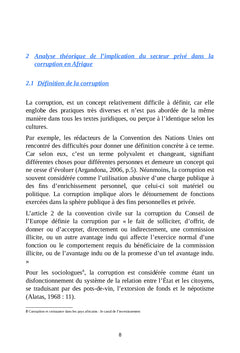 Implication du secteur privé dans la corruption: Pays en développement