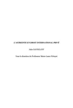 L'astreinte en droit international privé