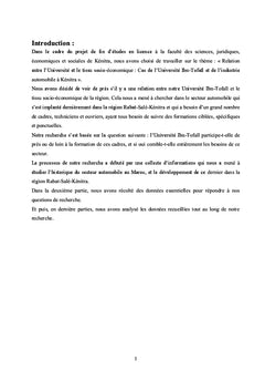 Relation entre l'Université et le tissu socio-économique
