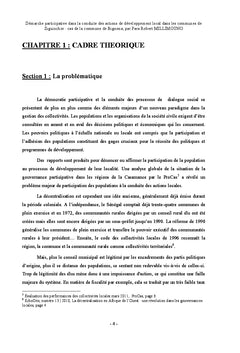 Démarche participative dans la conduite des actions de développement