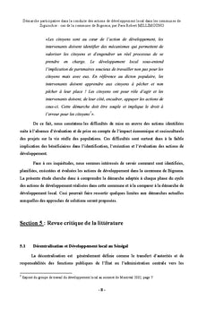 Démarche participative dans la conduite des actions de développement