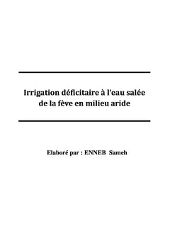 Irrigation déficitaire à l'eau salée de la fève en milieu aride
