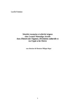Identite roumaine et alterite tzigane chez Leonid Mamaliga Arcade