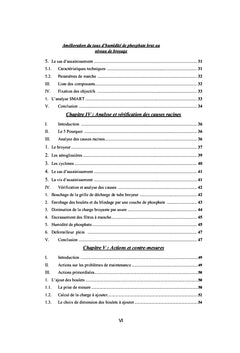 Amélioration de l'humidité de phosphate et dimensionnement sécheur