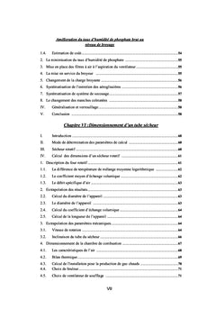 Amélioration de l'humidité de phosphate et dimensionnement sécheur