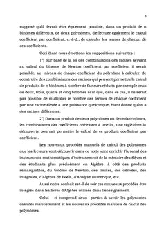 Nouveaux procédés de calcul des polynômes