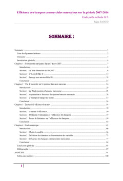 Efficience des banques commerciales marocaines