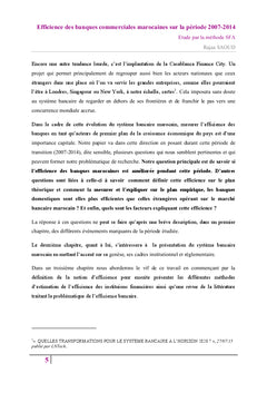 Efficience des banques commerciales marocaines